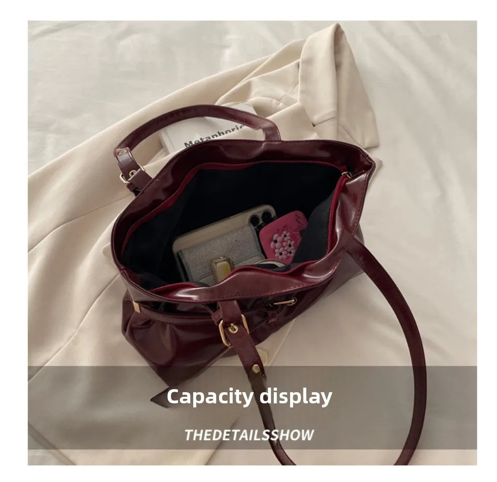 Sac à main boucle ceinture — Cabas vintage femme | Grande capacité & Épaule MYNELIA