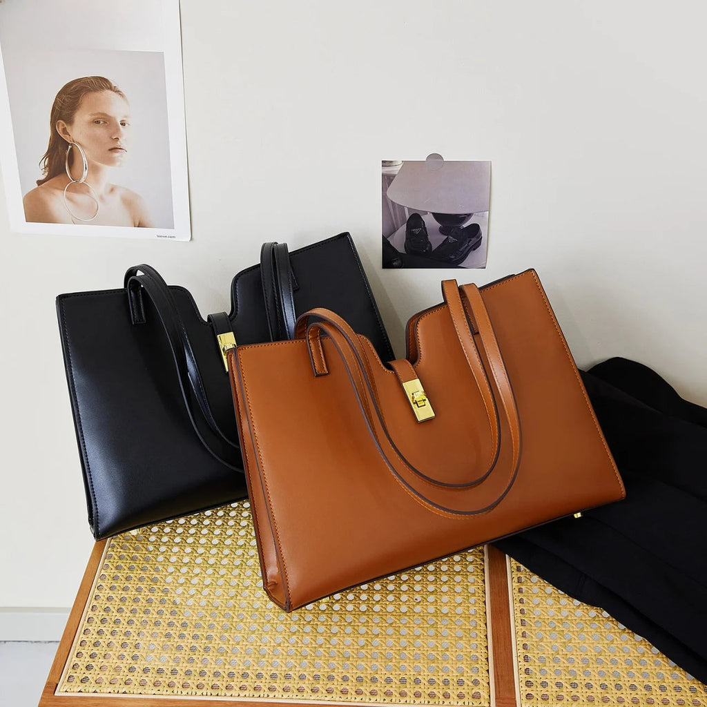 Sac à main cabas City-Grande capacité – Cuir PU MYNELIA