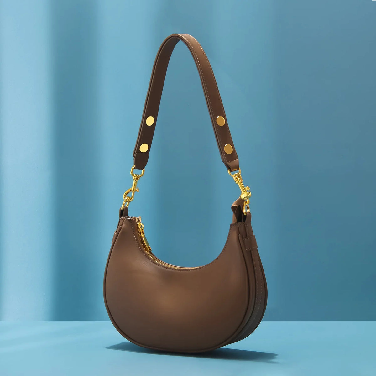 Sac épaule femme demi-lune souple en simili cuir
