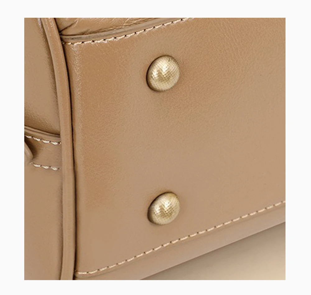 Zency Damen Handtasche aus echtem Leder Rindsleder Umhängetasche Große Boston Crossbody Satchel Für Mode Bolsa Zwei Riemen