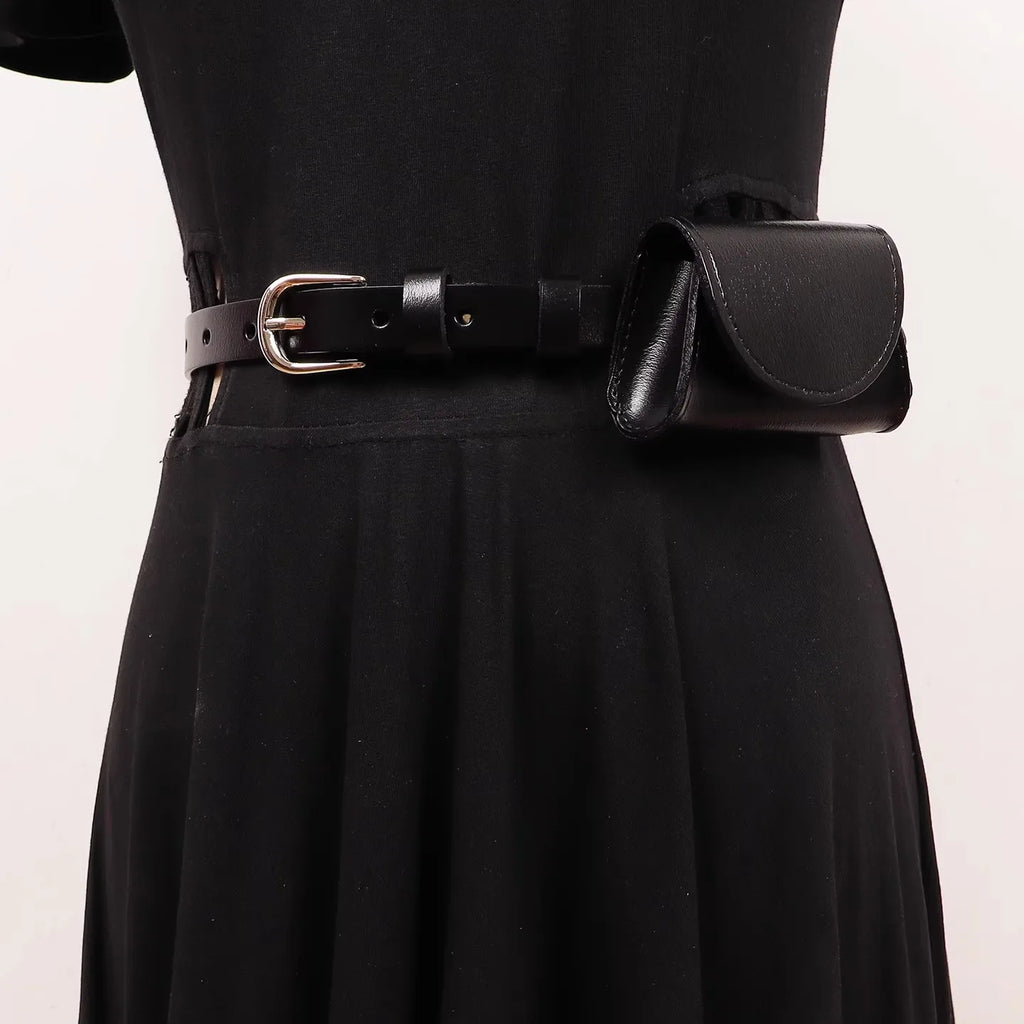 Gürtel aus echtem Leder mit Mini-Tasche – Einzigartiges Modeaccessoire