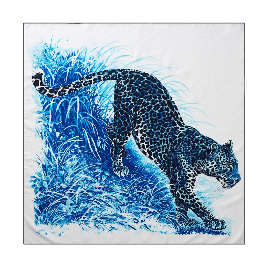 Foulard carré femme en soie imprimée – 90 × 90 cm