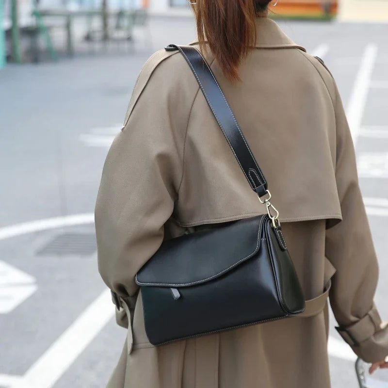 Sac Satchel en Cuir Véritable Souple Minimaliste