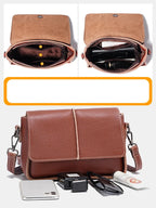 Sac bandoulière cuir véritable –Pochette Carrée Rabat Style Rétro MYNELIA