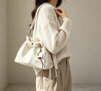 Tote PU Grande Capacité Drawstring Commuter Unisexe