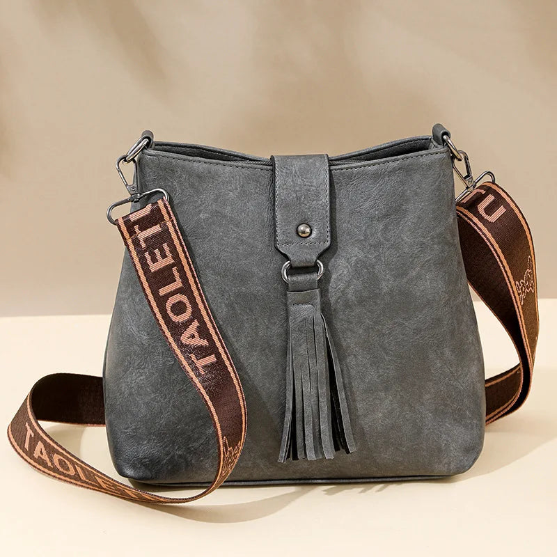Sac seau en cuir PU– Bucket Style street chic