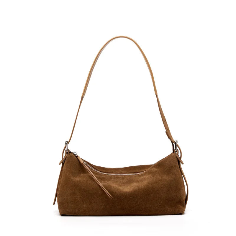 Sac à main en daim cuir véritable-Style Coréen,Large Bandoulière,Luxe Léger MYNELIA