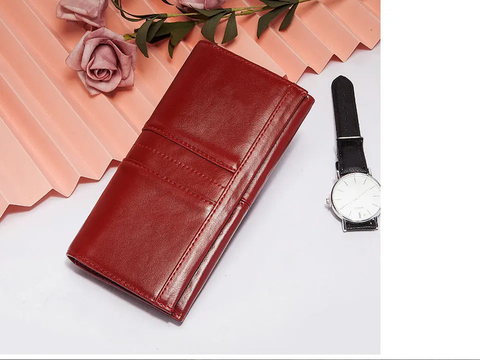 Portefeuille en cuir  véritable – Protection RFID, Grande capacité