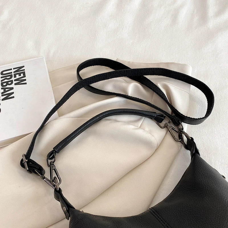 Sac à Main Hobo en Cuir Véritable Vintage – Femme MYNELIA
