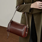 Sac bandoulière cuir véritable – Forme cylindrique souple