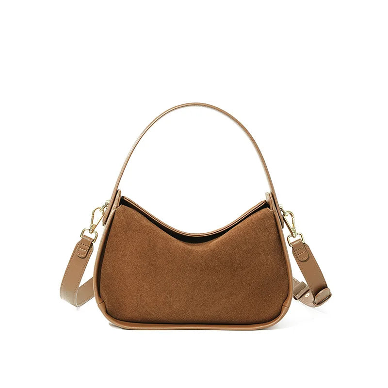 Sac à main bandoulière en daim Cuir -Design unique forme coussin MYNELIA