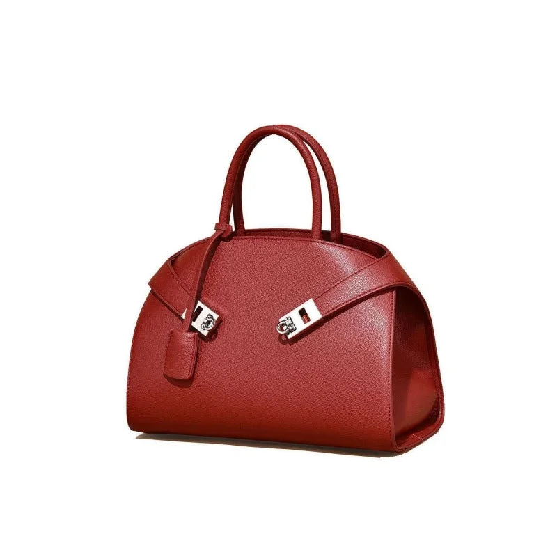 Sac à main en cuir PU Double Boucle Métal