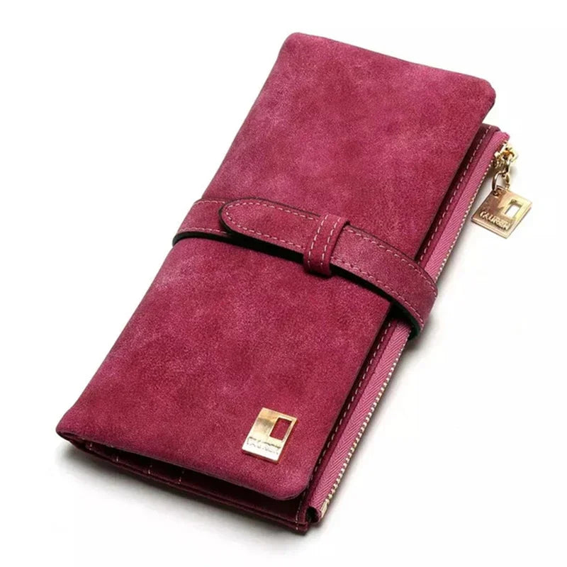 Portefeuille en cuir PU Multi-Compartiments Clutch