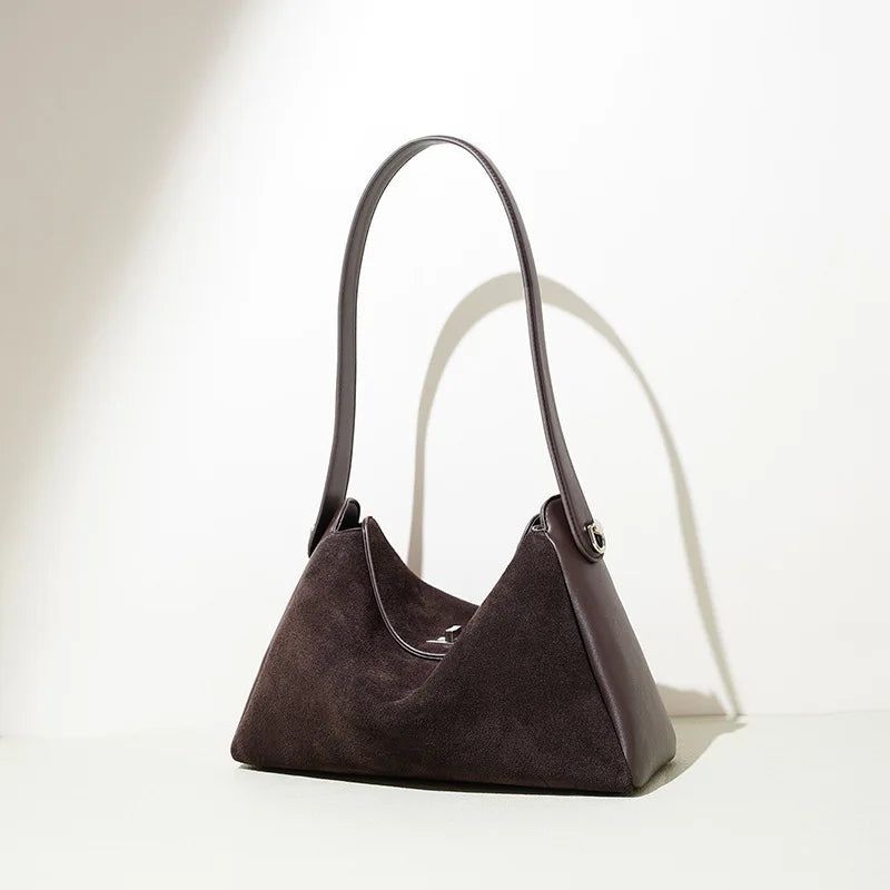 Sac tote en velours Suédé & cuir de vache-Grande Capacité MYNELIA