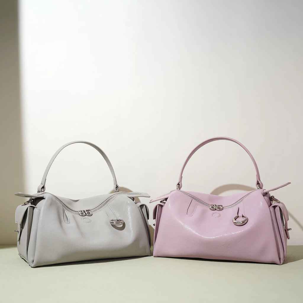 Handtasche aus echtem Leder, neues Nischen-Design 2025, modische Kissen-Tasche aus Rindsleder, einfache Umhängetasche für Damen
