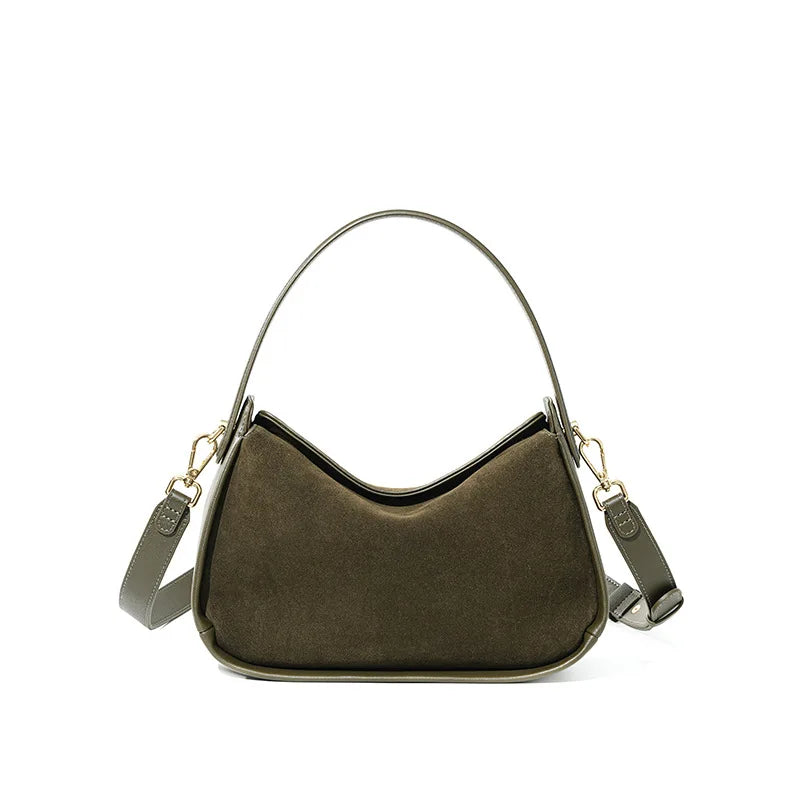 Sac à main bandoulière en daim Cuir -Design unique forme coussin MYNELIA