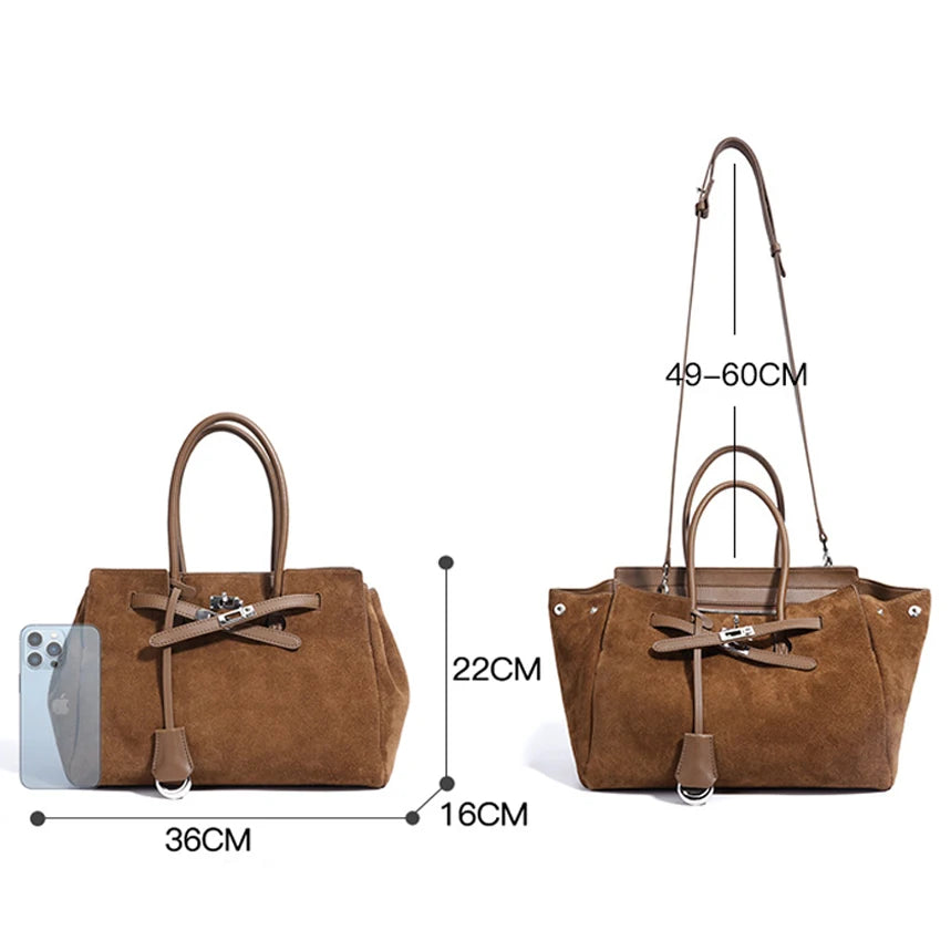 Grand sac Tote en Cuir Splitté Souple  Design
