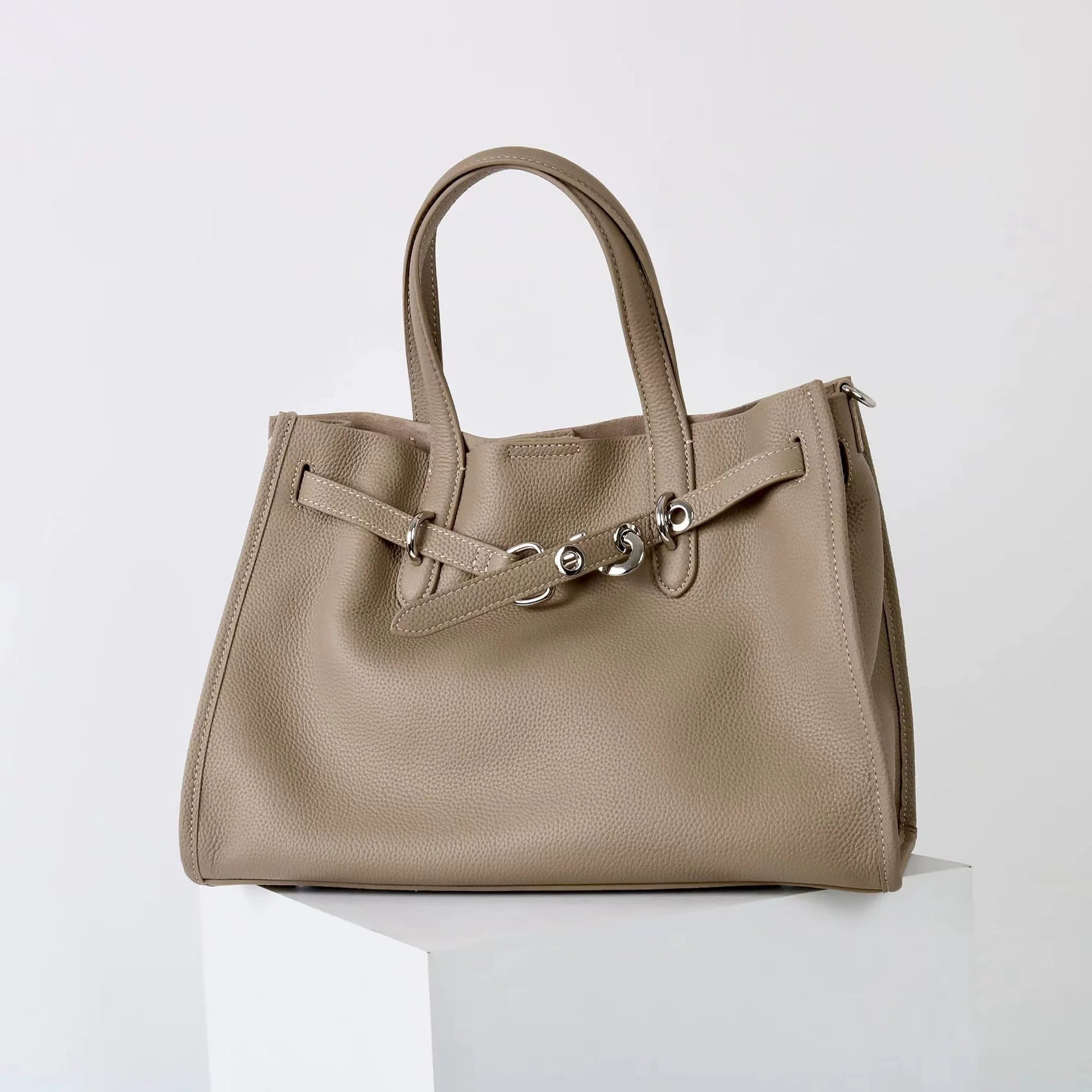 Sac Cabas Tote Cuir Vache Véritable Femme – Appliqués Sequins Casual Commuter 2 Tailles 6 Coloris