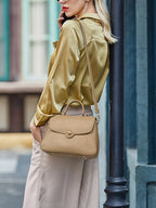 Sac tote fuir véritable fait main – Kaki & Bleu