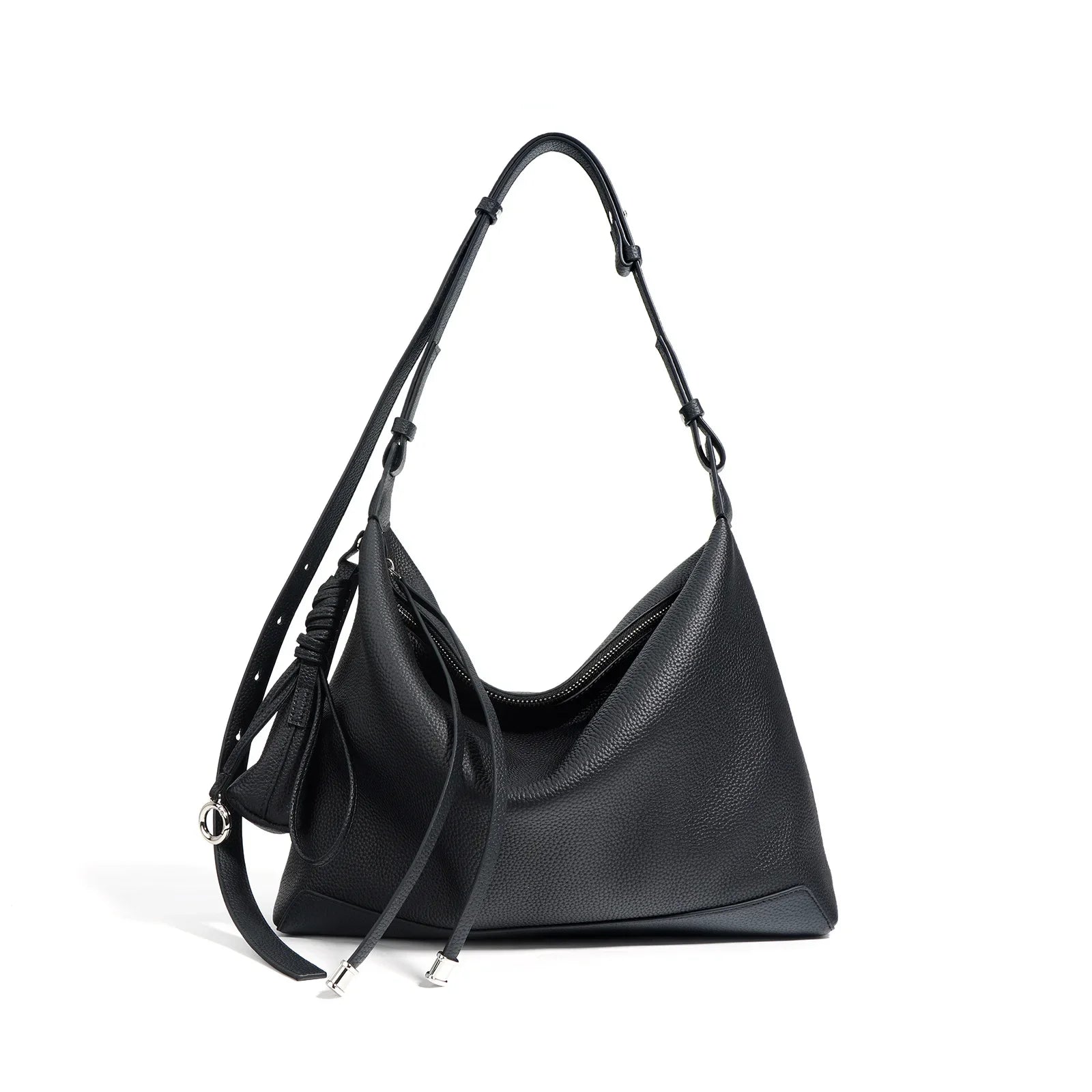 New Ins Chic Designer Large Capacity Commuter Tote First Layer Genuine Cow Leather Women's Handbag Connect with Small Purse MYNELIA