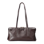 Sac Satchel Slim Cuir Oil Wax Couture Contrastée