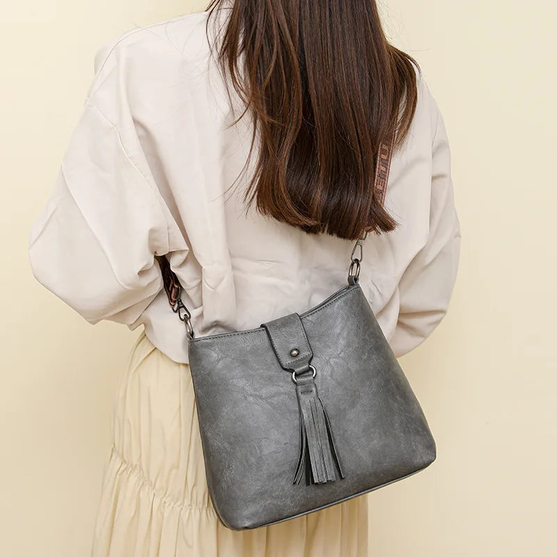 Sac seau en cuir PU– Bucket Style street chic