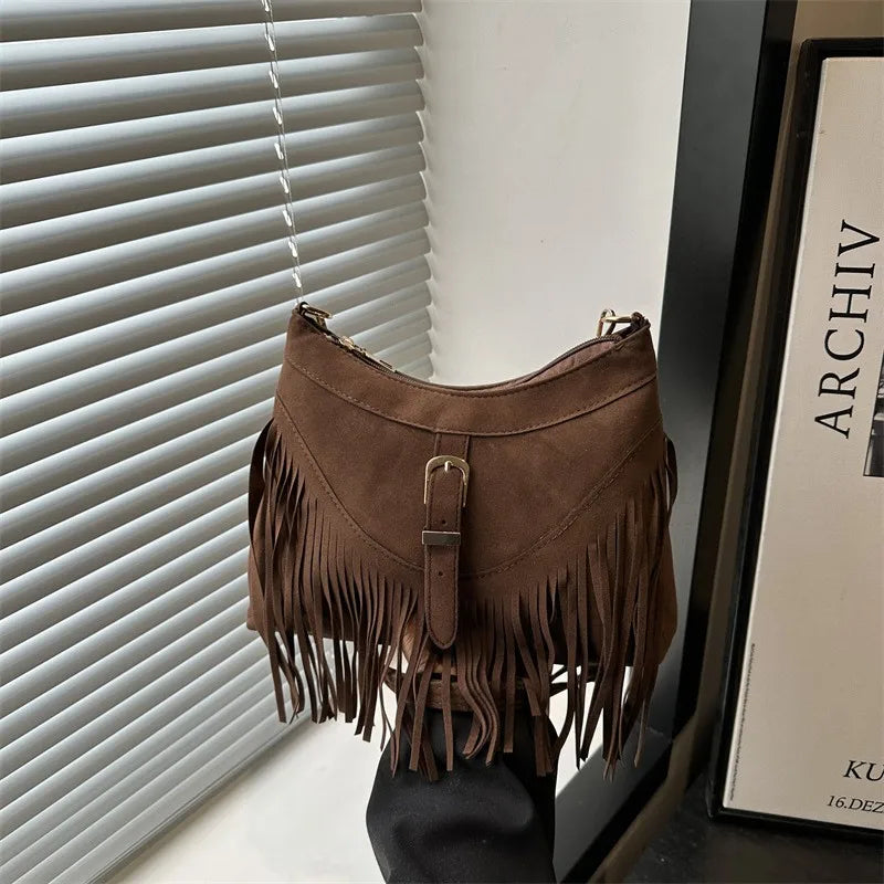 Sac bandoulière femme daim velours