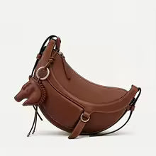 Sac à Bandoulière en cuir Équestre – Demi-Lune MYNELIA