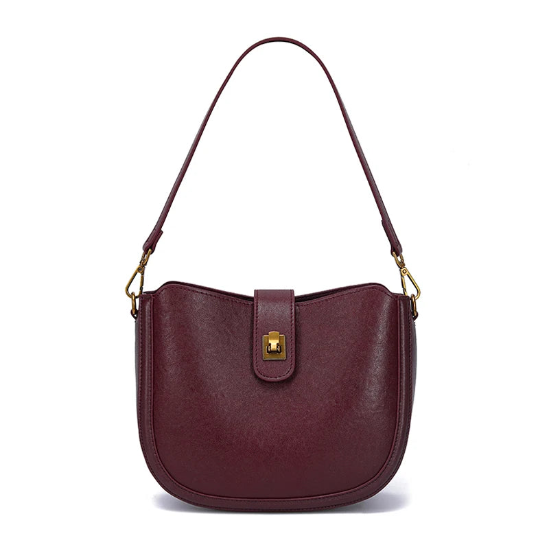 Sac bandoulière en cuir véritable – Poches intérieures