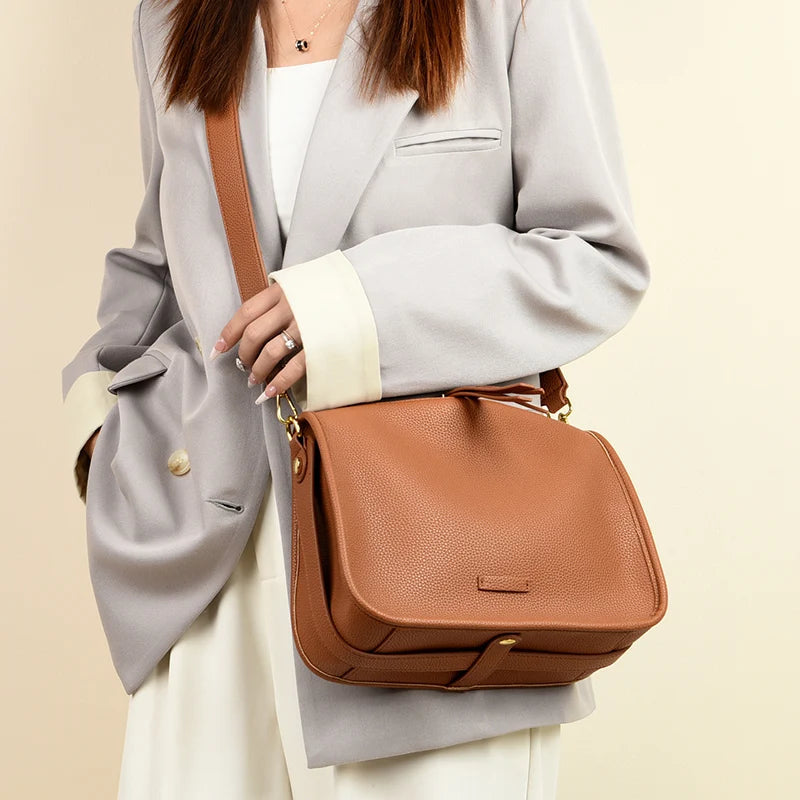 Luxury Soft Leather Tote Bag Women Handbag 2023 New Brand Women Shoulder Crossbody Bag Cowhide Female Messenger Bags MYNELIA