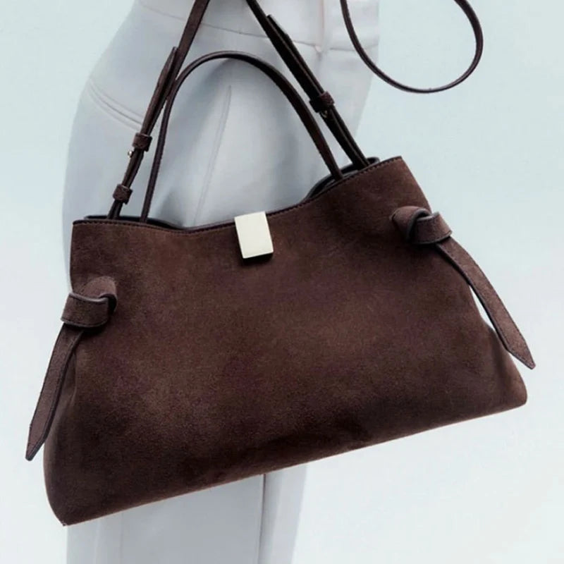 Grand sac Tote femme Daim & Cuir PU – Style casual chic