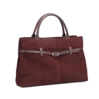 Oversized Suede Leather Briefcase Spacious Handheld Shoulder Crossbody Bag Women Slouchy Commuting Premium Light Luxury Handbag MYNELIA
