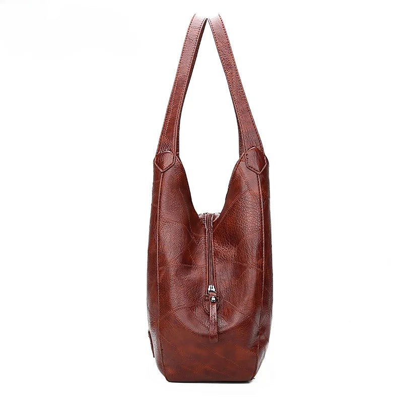 Sac à main vintage – Double anse & Bandoulière teintes chaudes MYNELIA