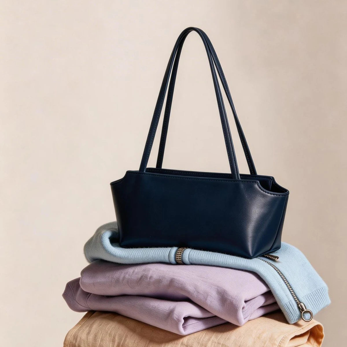 Sac Tote en Cuir grain d’agneau Minimaliste Style Coréen