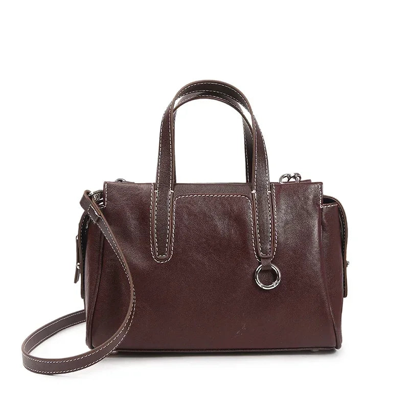 Sac Satchel Cuir Souple Doublure Poches Épaule Croisé