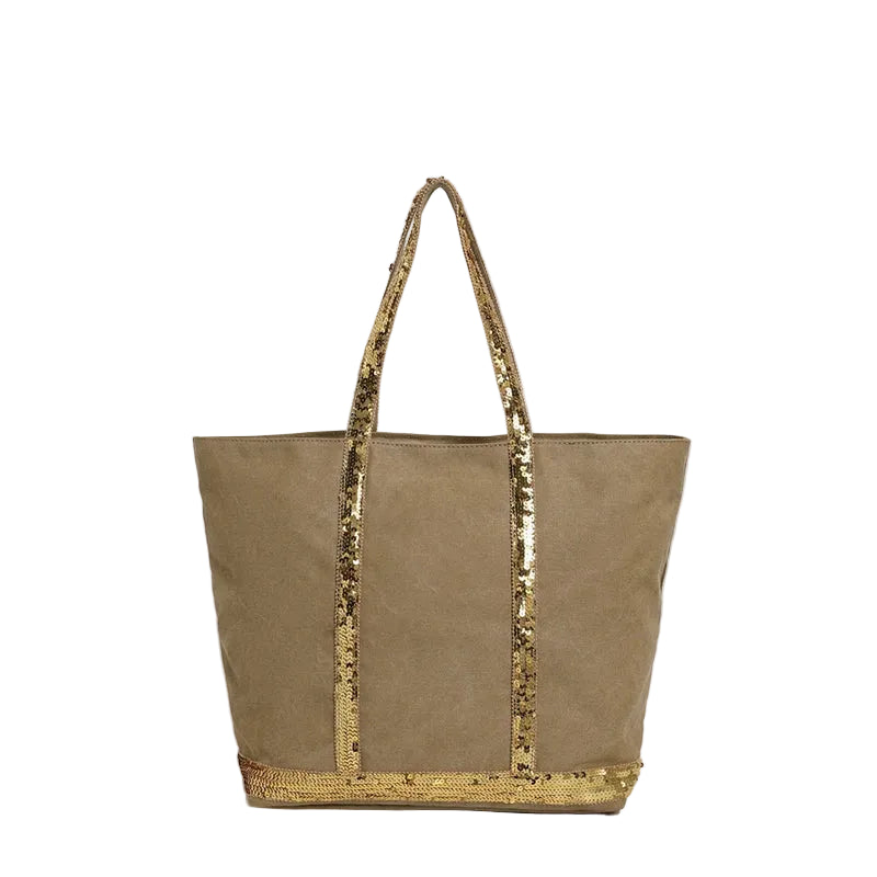 Sac Tote Canvas Sequins Grande Capacité Rétro
