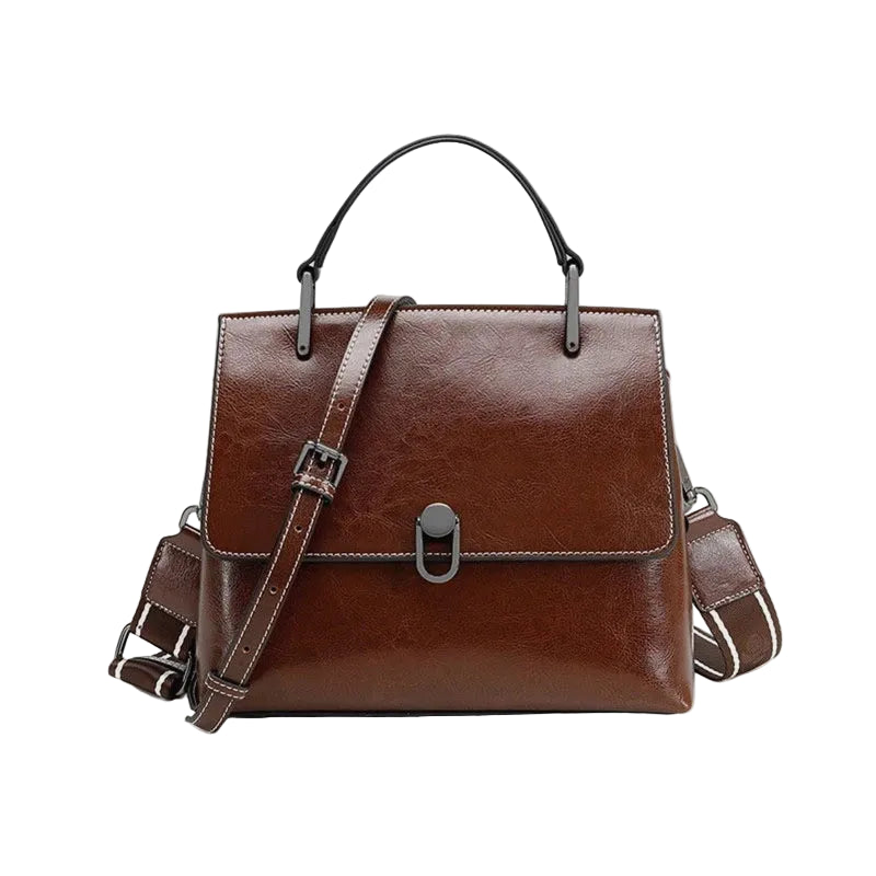 Sac à main rabat cuir véritable vintage – Flap Bag Luxe