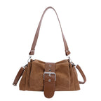 Sac à bandoulière  suède plissé – Fermoir Style fashion