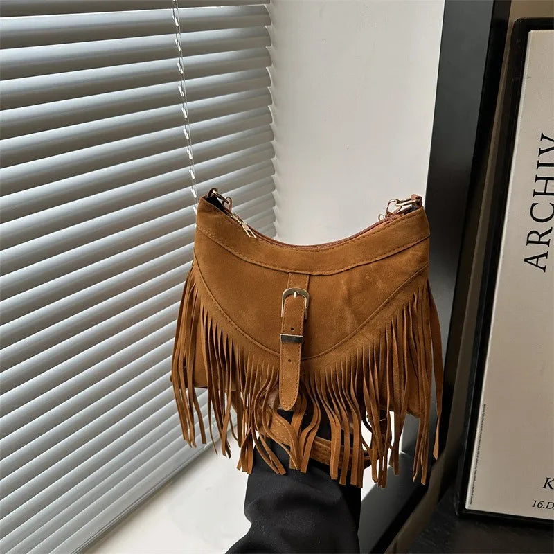 Sac bandoulière femme daim velours