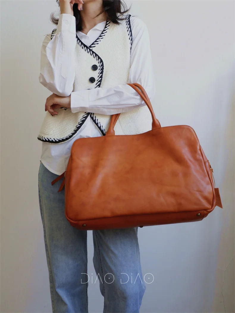 Sac en cuir véritable – Business, Intercalaire Ordinateur, Grande capacité