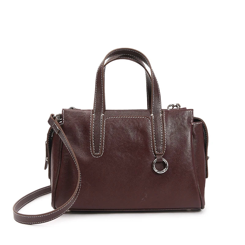 Sac Satchel Cuir Souple Doublure Poches Épaule Croisé