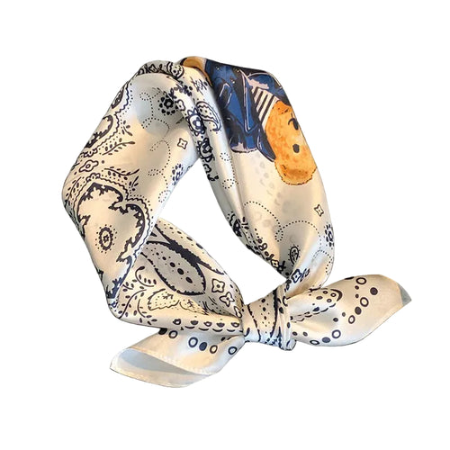 Foulard soie 100% – Motif Paisley rétro