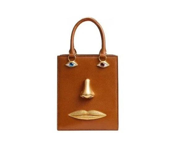 Sac bandoulière femme rigide à visage en relief 3D – TPU