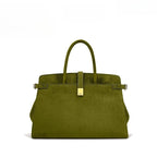Sac à main imitation suède – Forme cabas bandoulière femme, finitions dorées MYNELIA