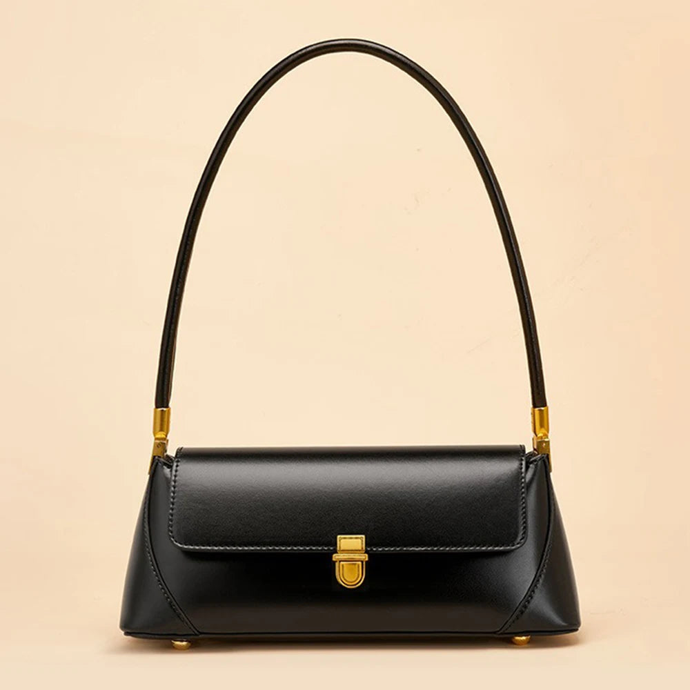 Sac baguette femme en cuir de vachette – 28 × 13 × 9 cm
