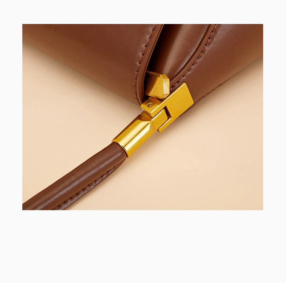 Sac baguette femme en cuir de vachette – 28 × 13 × 9 cm