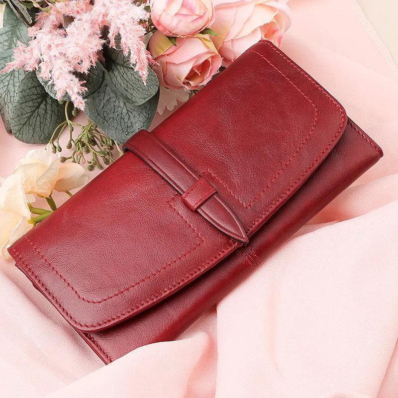 Grand portefeuille cuir véritable-Anti-RFID, Zip & Multi-compartiments MYNELIA