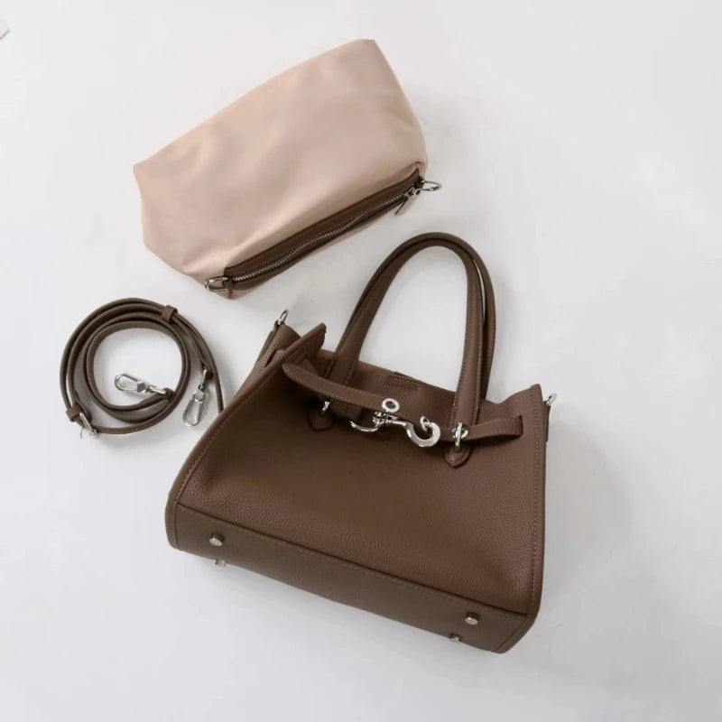 Sac Cabas Tote Cuir Vache Véritable Femme – Appliqués Sequins Casual Commuter 2 Tailles 6 Coloris