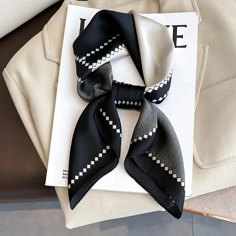 Fashion Luxury Brand 70cm Silk Square Scarf Women Satin Neck Tie Female Hair Bandana Headkerchief Shawl Wrap Hijab Echarpe MYNELIA