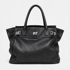 Sac Tote en cuir PU Souple Boucles Métal Double Poignée